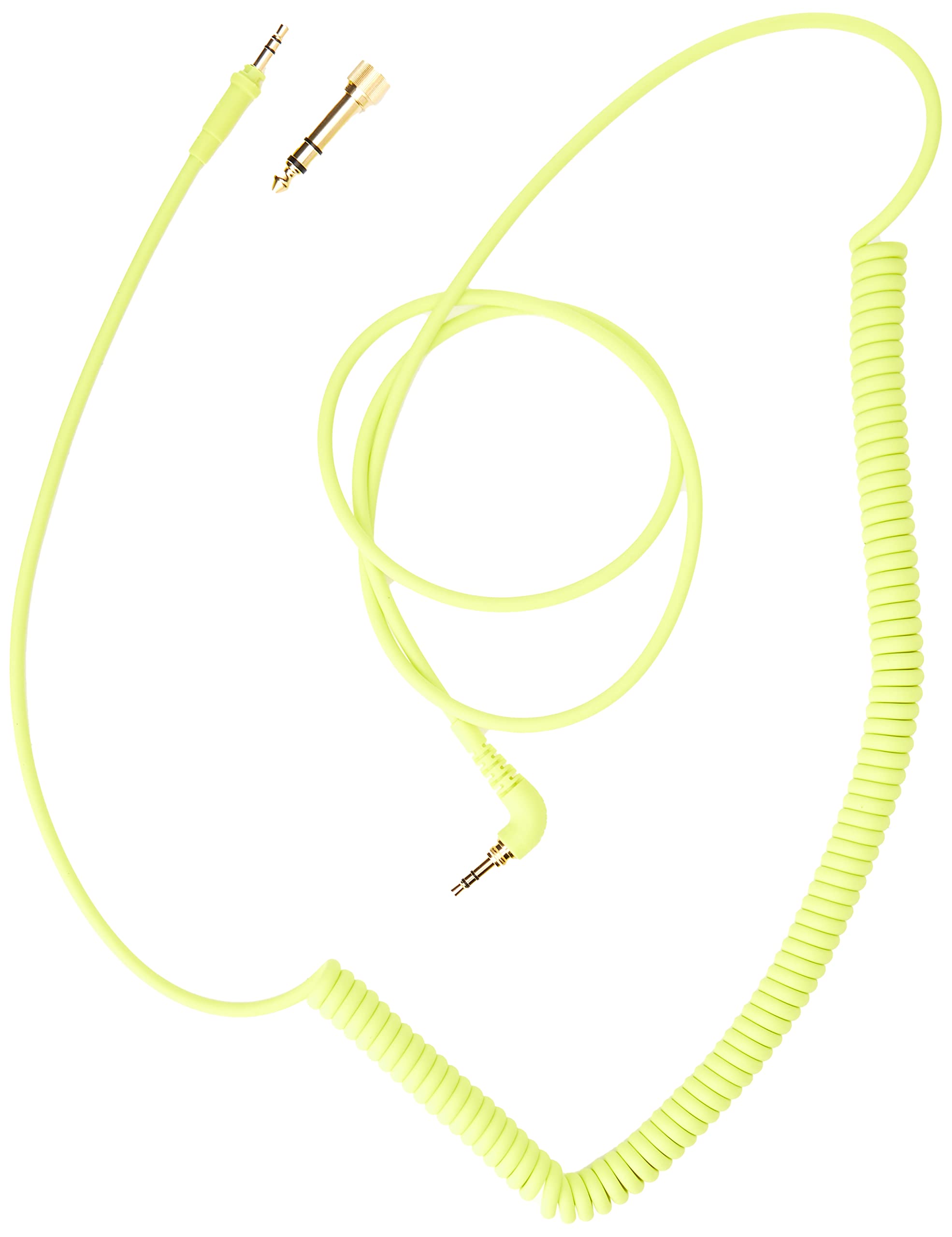 AIAIAI Coiled neon yellow 1.5m thermo plastic cable with soft